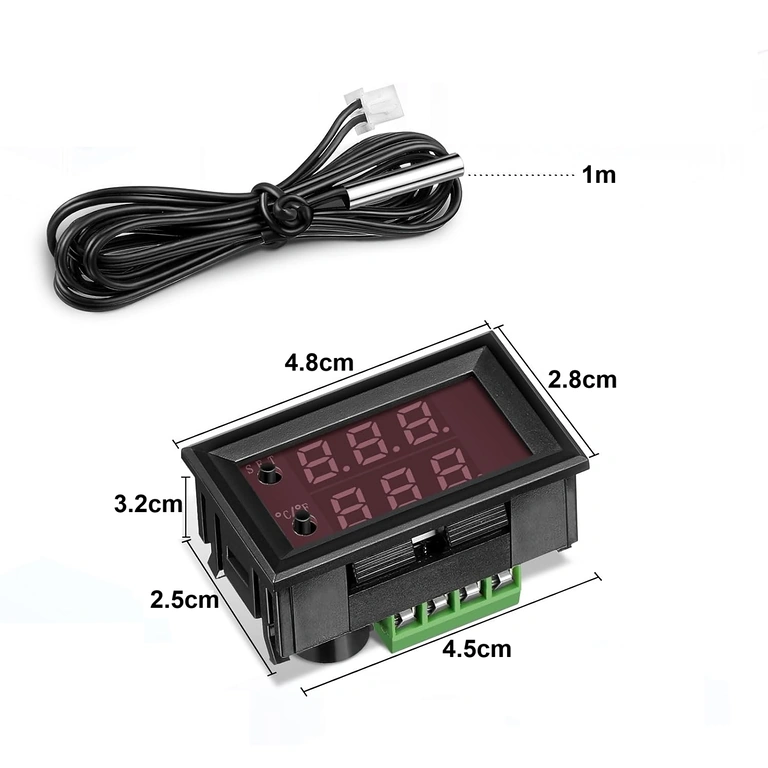 Digitális termosztát méretei Digitális termosztát méretei 48x28x32 mm