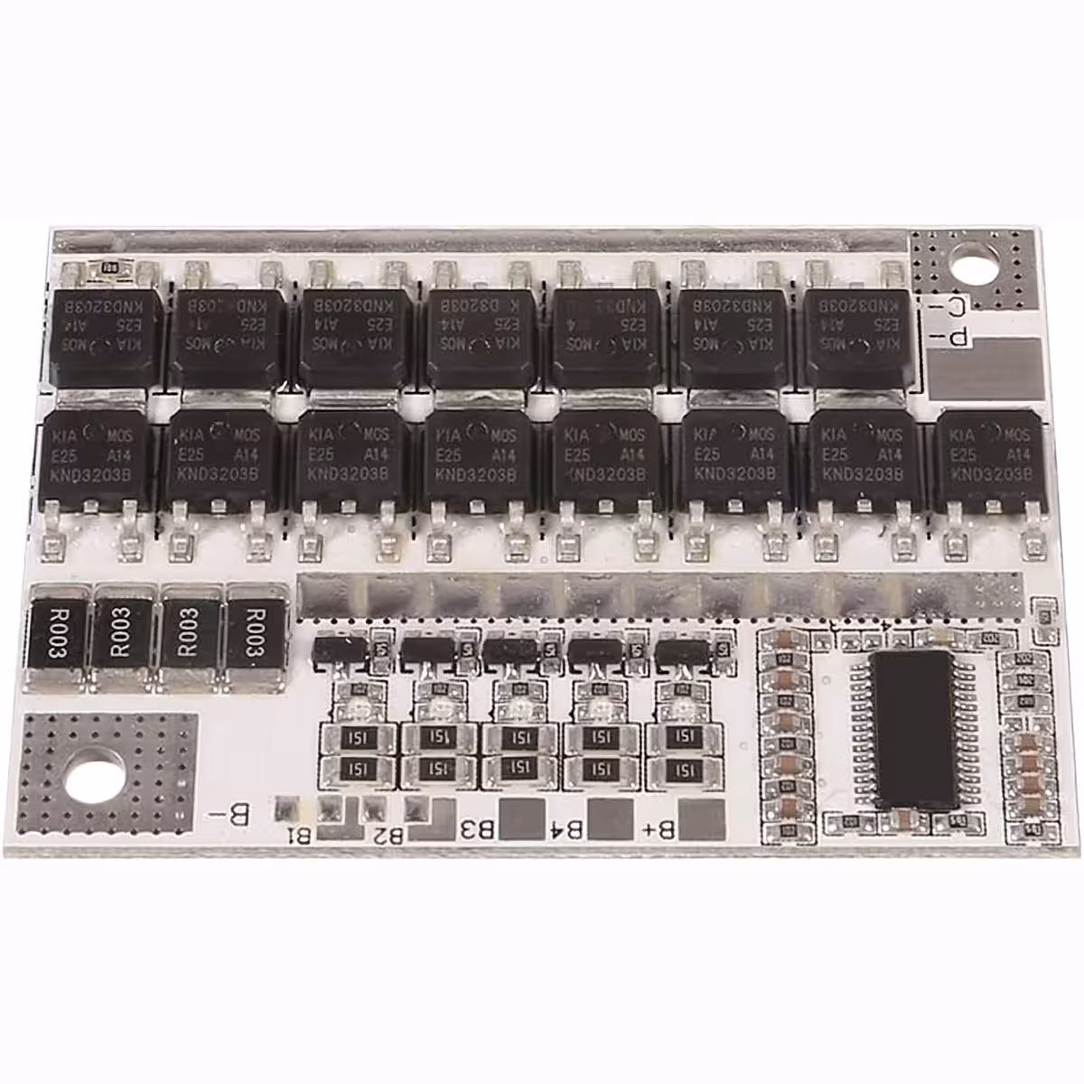 Felső nézet 5S BMS modulról Li-Ion akkumulátorokhoz