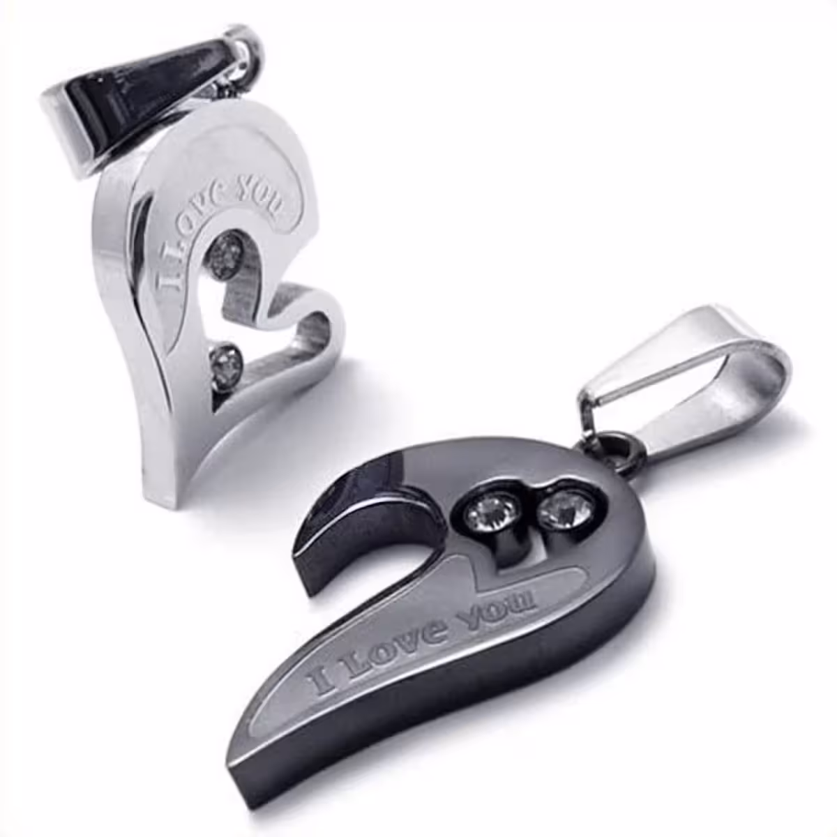 Dwa wisiorki serca dla zakochanych par