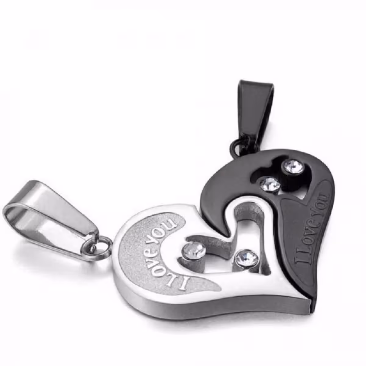 Dwa naszyjniki z wisiorkami serca, odpowiednie dla par