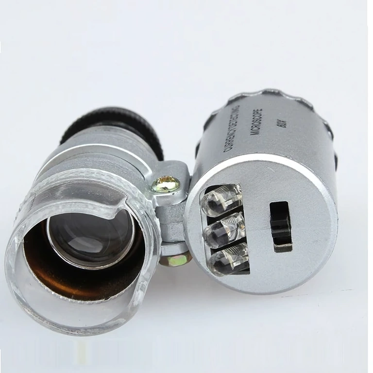 Mikroszkóp nagyítóval órák vizsgálatához LED világítással