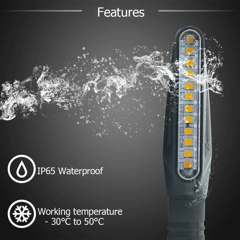 Kierunkowskazy LED z efektem dynamicznym i nowoczesnym designem dla moto