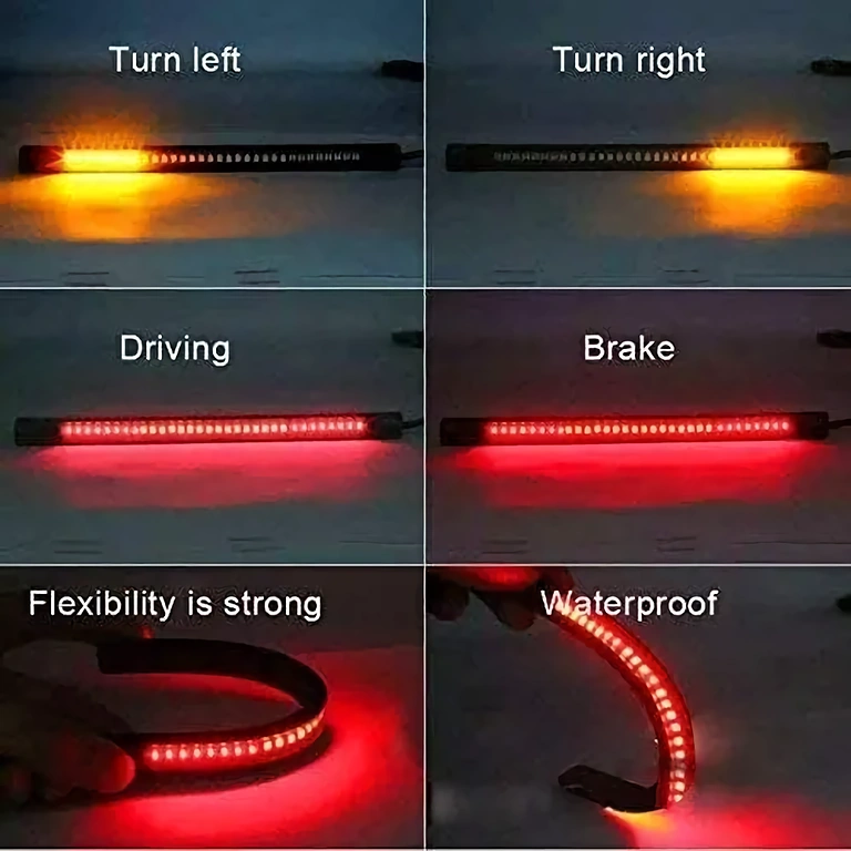 Taśma LED 48 diod do stopu i sygnalizacji Światło kombinowane hamulec i kierunek na elastycznej taśmie