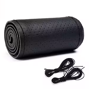 Pokrowiec na Kierownicę Skóra Naturalna Cielęca Perforowana Uniwersalny z Nitką i Igłą