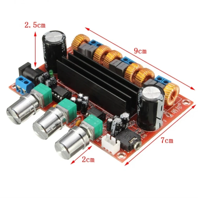 Regulacja głośności XH-M139 – szczegół Zbliżenie przycisków głośności i tonu na module XH-M139