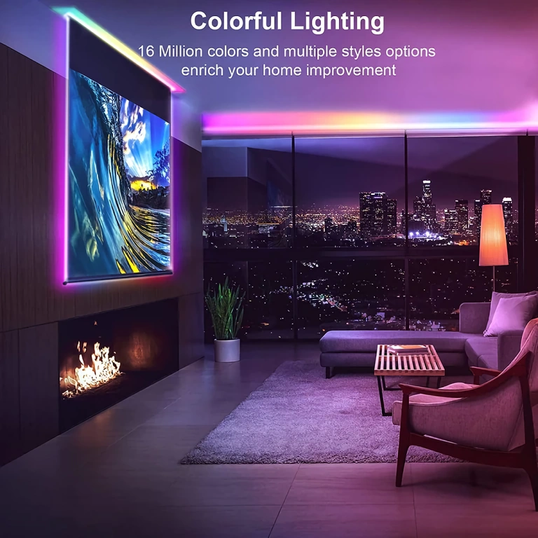 Taśma LED RGB z pilotem i bluetooth Taśma świetlna 300 LED RGB, pilot i łączność bluetooth