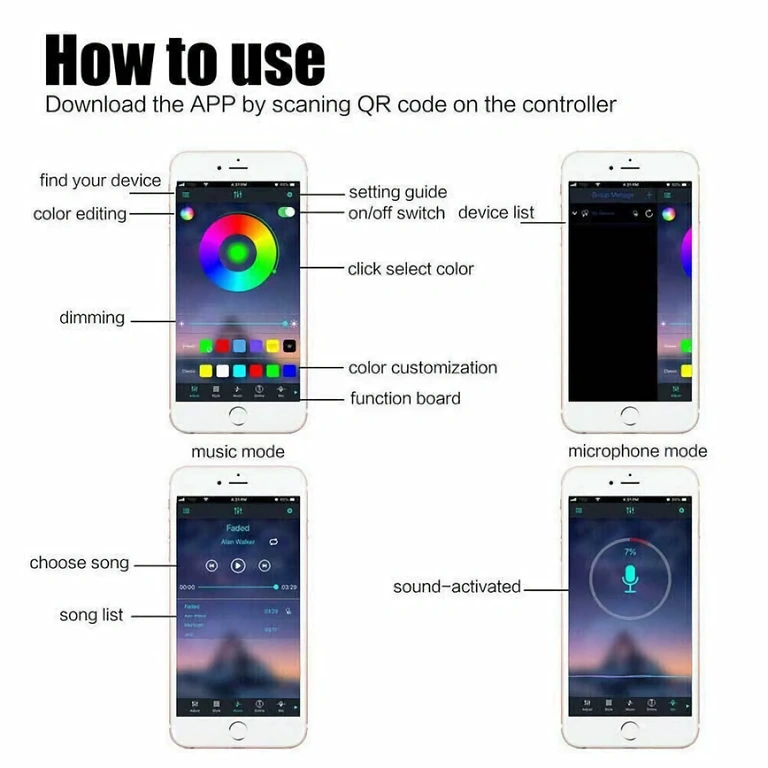 Zestaw LED USB do TV lub monitora Kompletny zestaw oświetlenia LED RGB USB, sterowany aplikacją i pilotem
