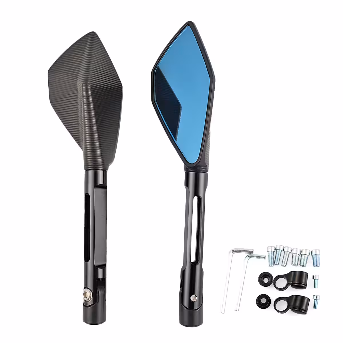 Zestaw 2 uniwersalnych lusterek motocyklowych z kompletnym systemem montażu