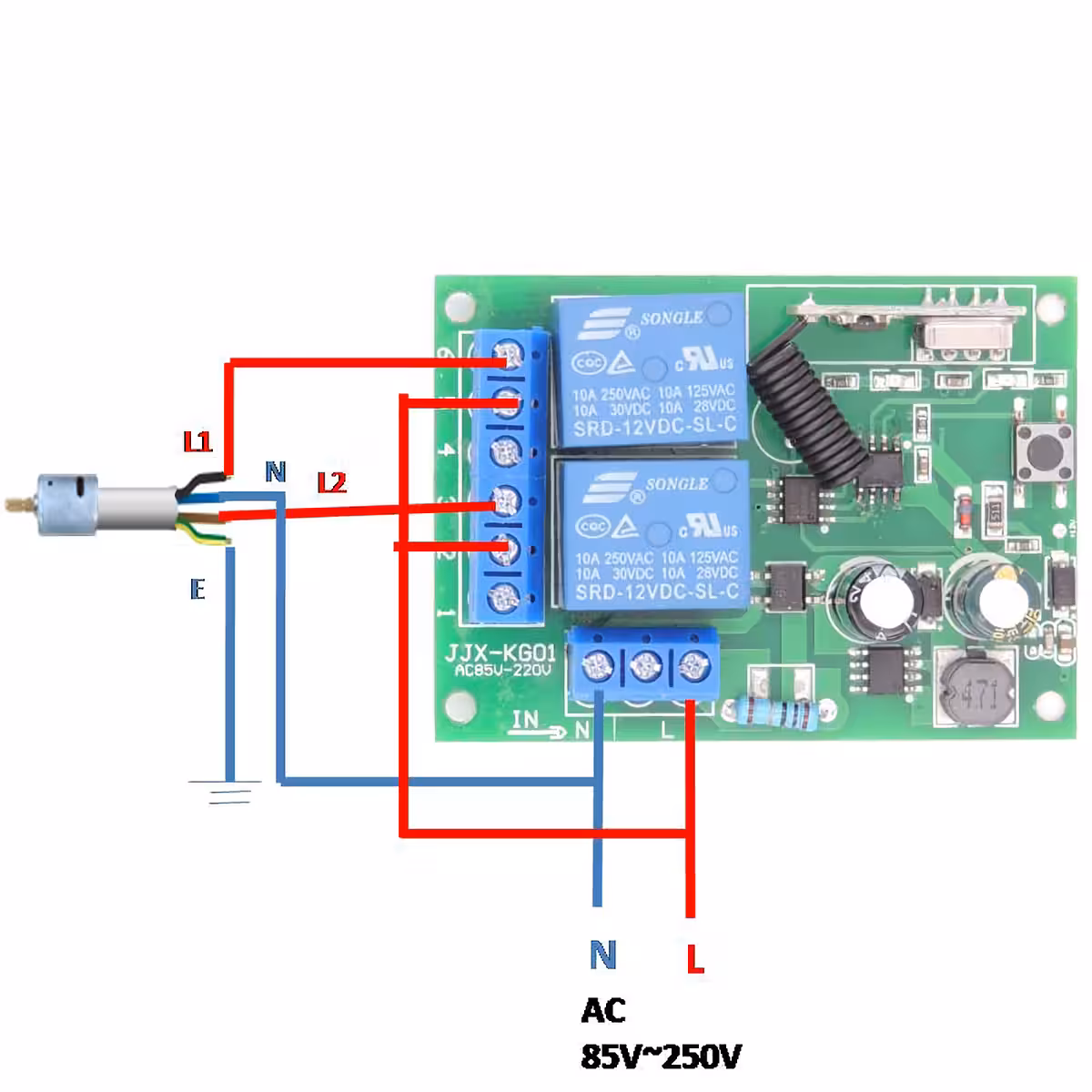 Moduł sterowania światłem przez radio z dwoma niezależnymi kanałami