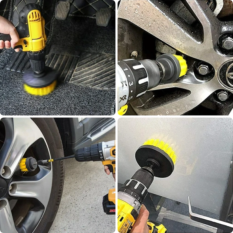 Szczotki do czyszczenia felg samochodowych Zestaw szczotek do mycia kół, dekli i trudno dostępnych zakamarków