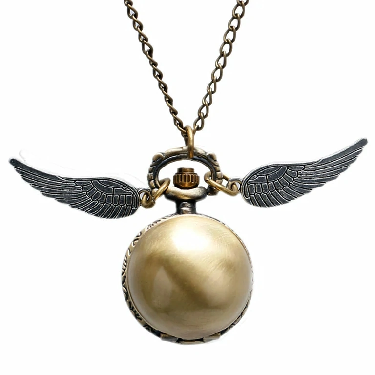 Otevřený přívěsek hodinek s viditelnými čísly – model Harry Potter Golden Snitch