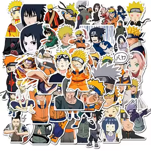 Stickere Anime Naruto Shippuden – Set 50 Autocolante Rezistente PVC pentru Laptop, Bicicletă, Skateboard și Console