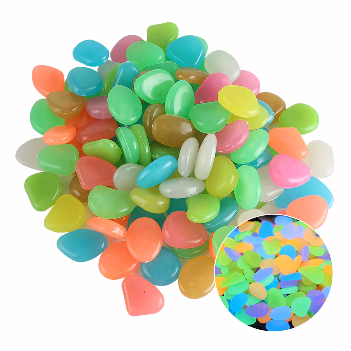 Dekoracyjne kamyczki fosforyzujące do oświetlenia ścieżek w ogrodzie