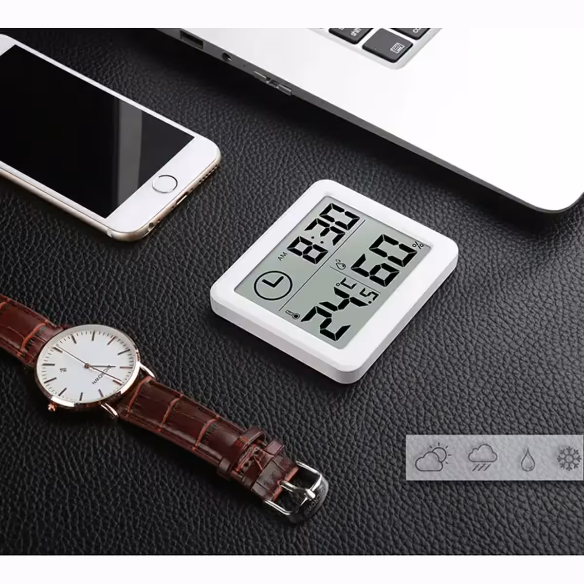Cyfrowy zegar z funkcją pomiaru temperatury i wilgotności do pokoju