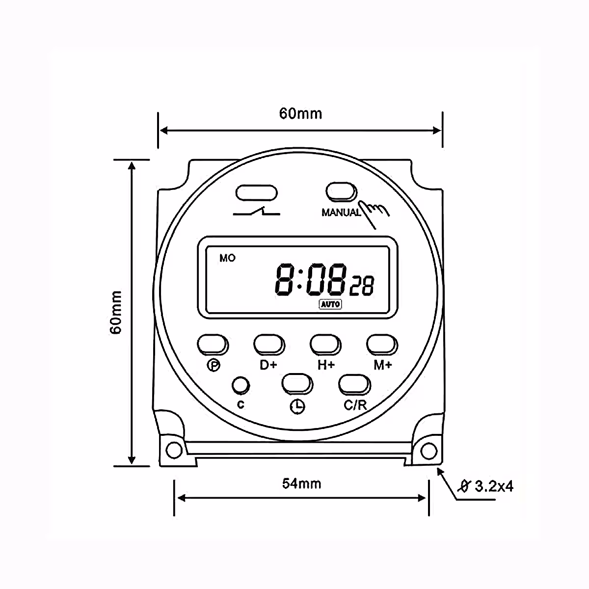 Timer z pamięcią wewnętrzną zapisującą ustawienia w przypadku braku zasilania