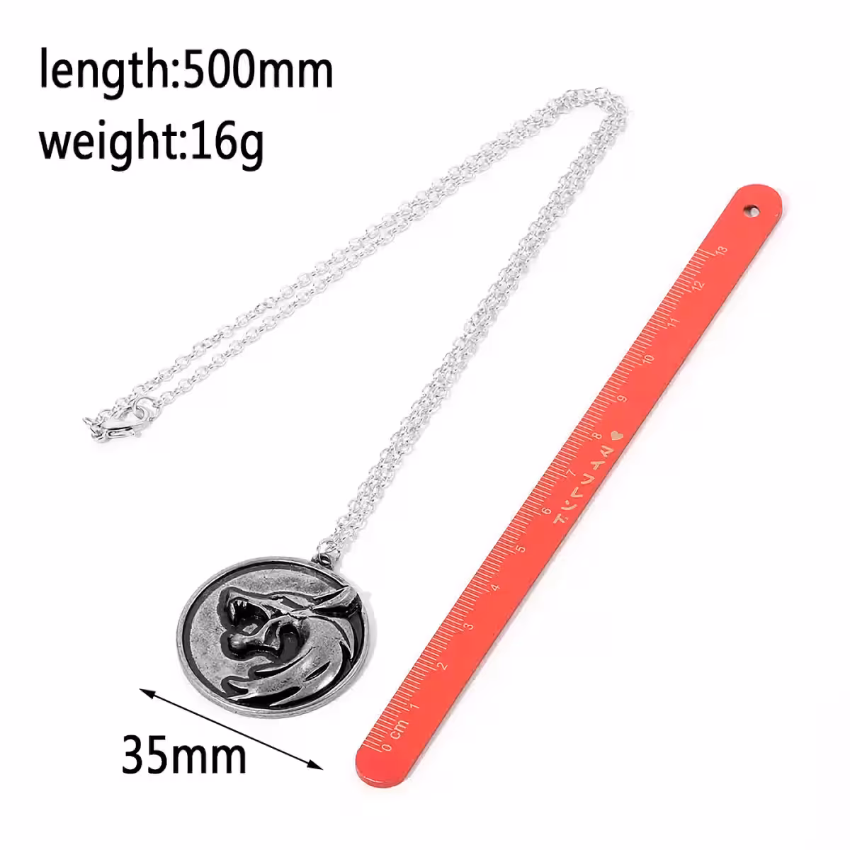 Zestaw prezentowy tematyka Wiedźmin, wisiorki głowa wilka, wysoka jakość