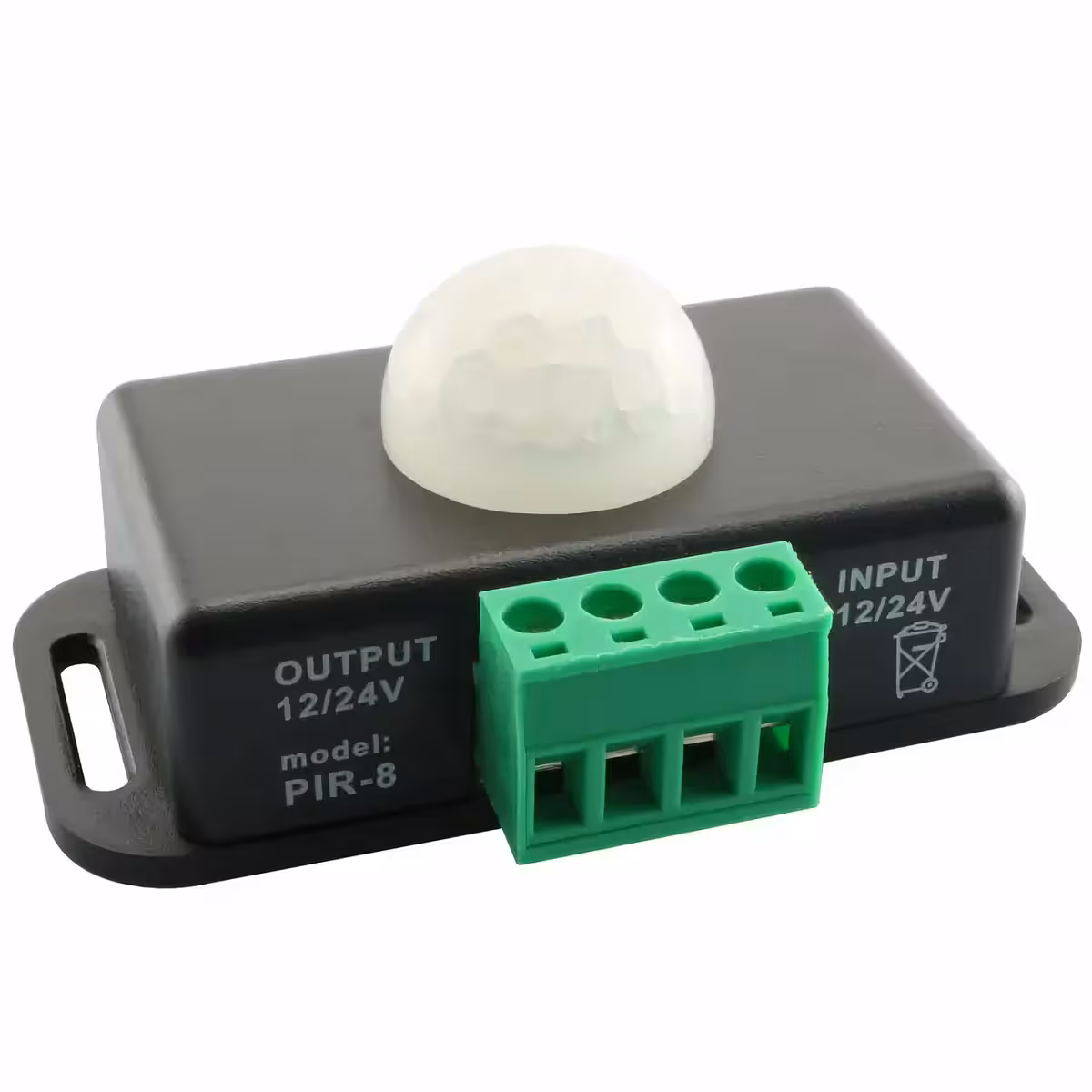 Czujnik ruchu PIR z funkcją opóźnienia 1-10 min, zasilanie 12-24V