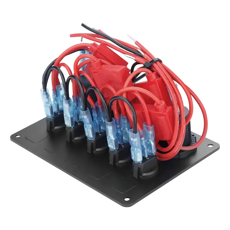 Wodoodporny i pyłoszczelny panel samochodowy 5 przycisków Panel samochodowy IP65, przełączniki z bezpiecznikami, do użytku w wilgotnym lub zakurzonym środowisku