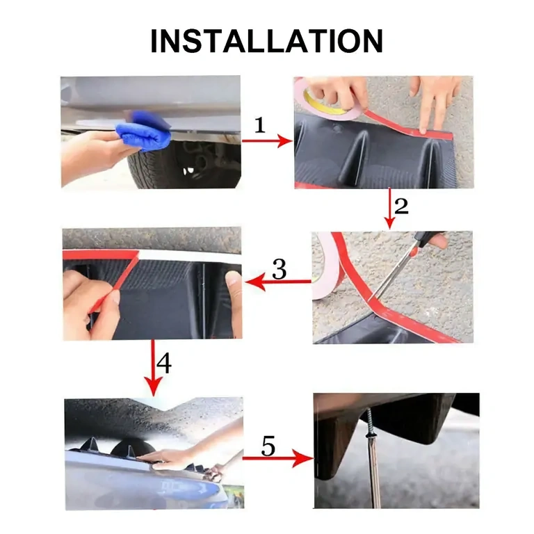 Spoiler tylny – uniwersalna kompatybilność Uniwersalny spoiler tylnego zderzaka, łatwy do montażu i regulacji