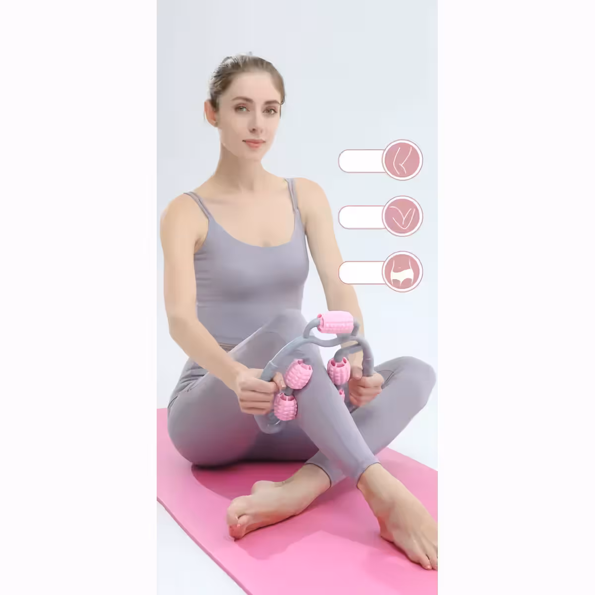 Przenośne urządzenie do masażu mięśni z miękkimi silikonowymi rolkami