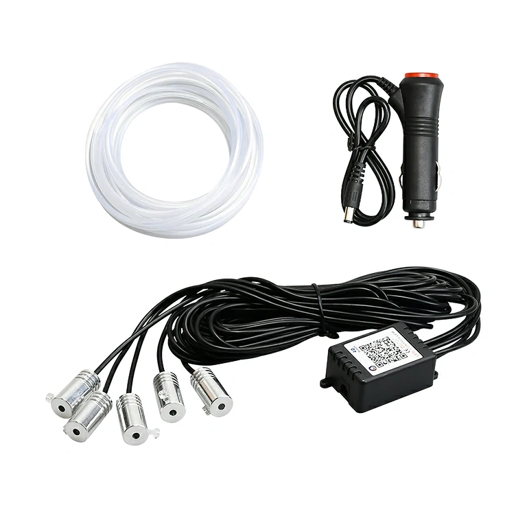 Elastyczny przewód neonowy RGB do oświetlenia auta 6 metrów Elastyczny kabel neonowy RGB do oświetlenia ambientowego w samochodzie