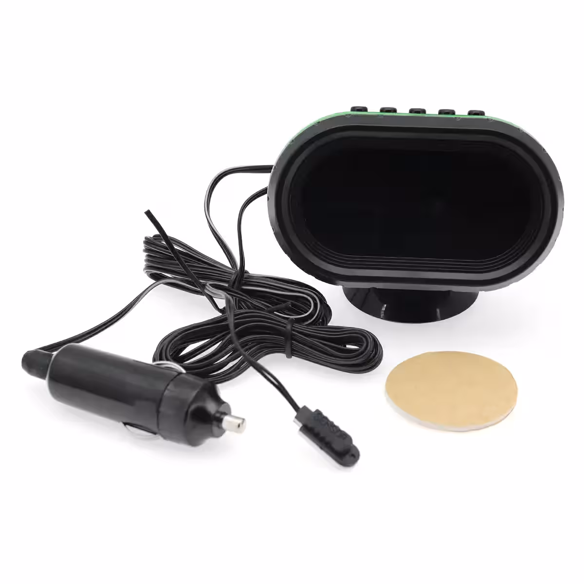 Zegar cyfrowy z sondą zewnętrzną do temperatury i woltomierzem