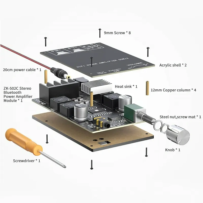 Płytka stereo audio Bluetooth DIY z TPA3116D2, 100W