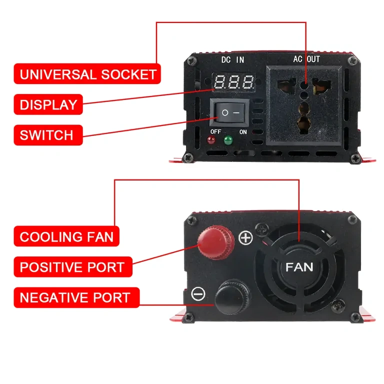 Konwerter 800W czysta sinusoida Konwerter wysokiej jakości do wrażliwych urządzeń elektrycznych