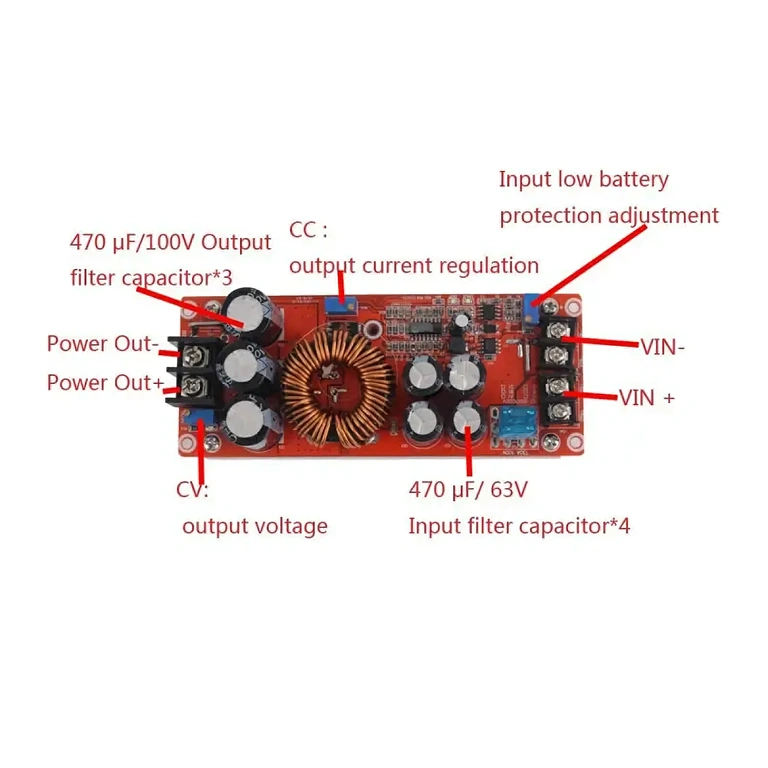 Regulowana przetwornica DC-DC 12–80V Konwerter regulowany 12-80V, idealny do projektów DIY i przemysłowych
