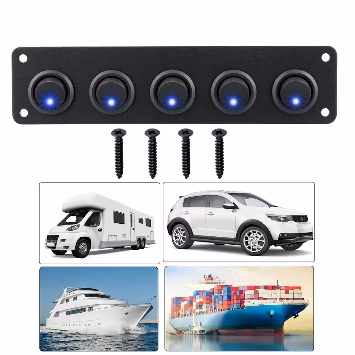 Przykład montażu panelu z przełącznikami w desce rozdzielczej samochodu