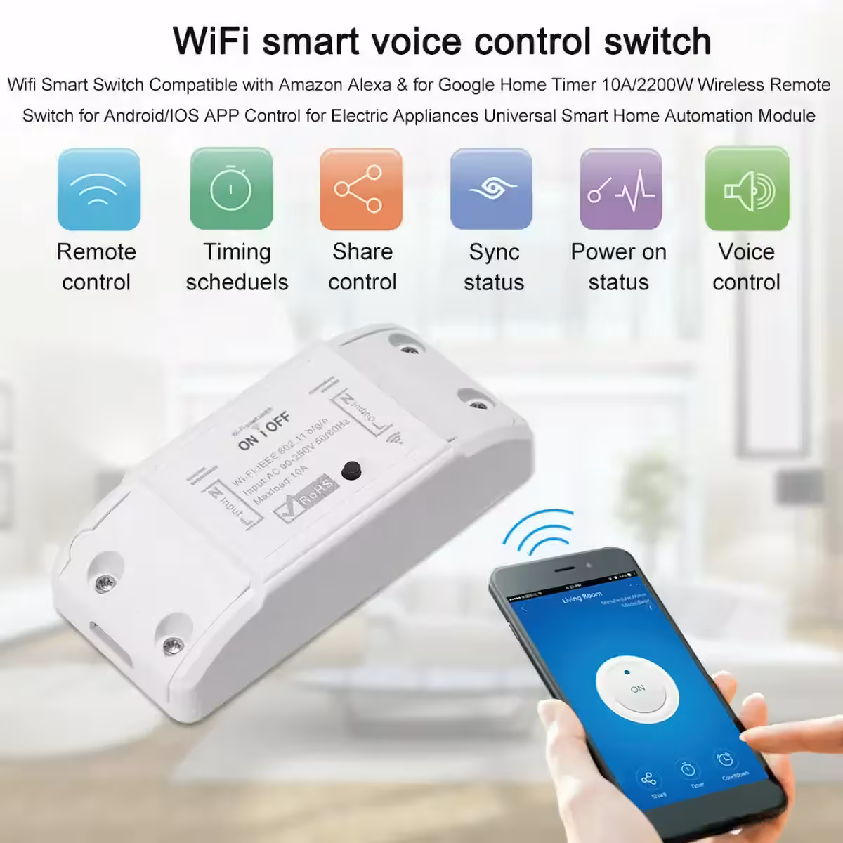 Modul releu WiFi pentru casa inteligentă, control smart