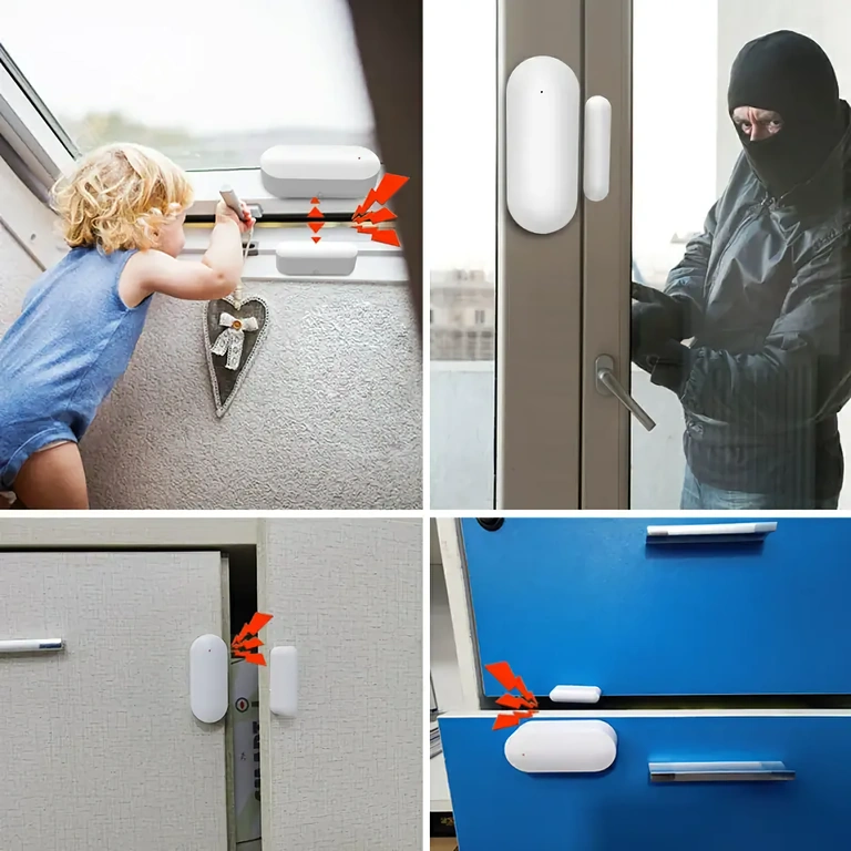 Czujnik bezpieczeństwa drzwi i okien z alarmem Magnetyczny czujnik bezpieczeństwa do monitorowania otwarcia drzwi i okien