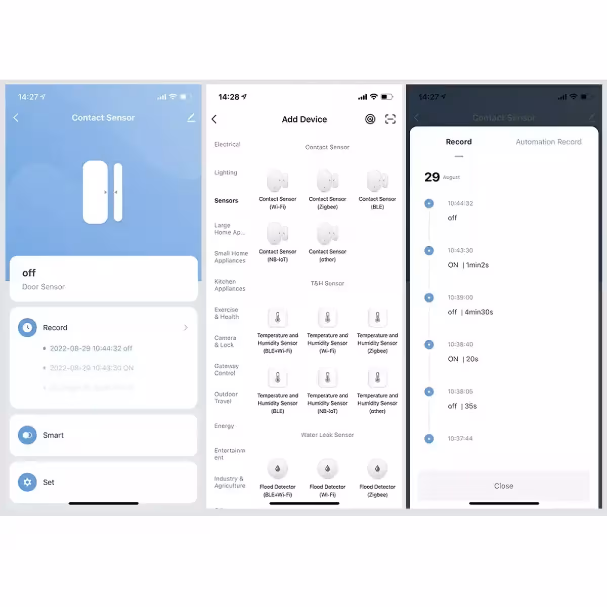 Konfigurowalny czujnik kontaktowy w aplikacji Tuya bez dodatkowego huba