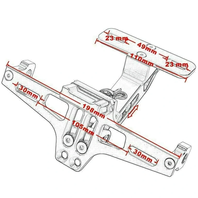 Kompaktowy uchwyt tablicy moto Kompaktowy uchwyt na tablicę motocykla, idealny dla motocykli sportowych