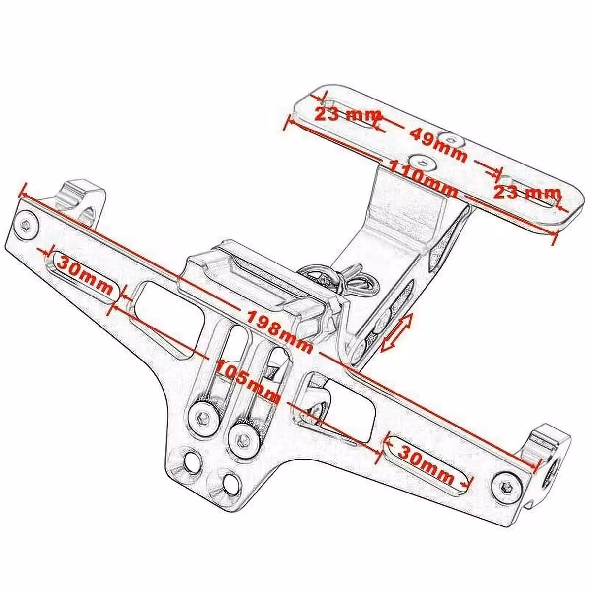 Kompaktowy uchwyt na tablicę motocykla, idealny dla motocykli sportowych