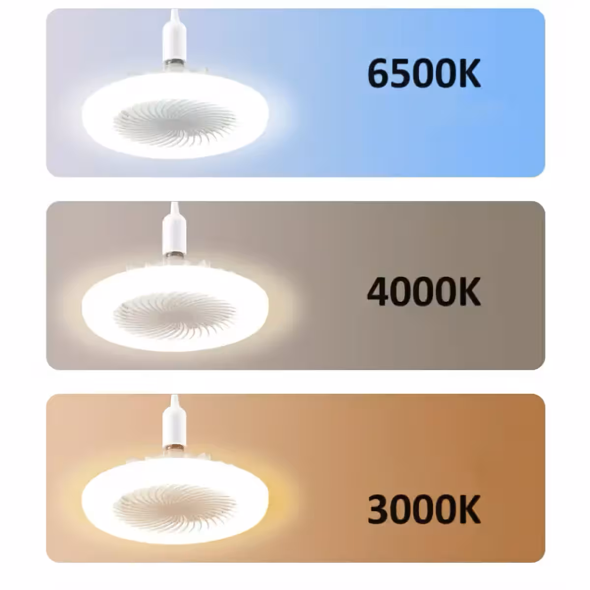 Wentylator sufitowy z regulowaną intensywnością światła