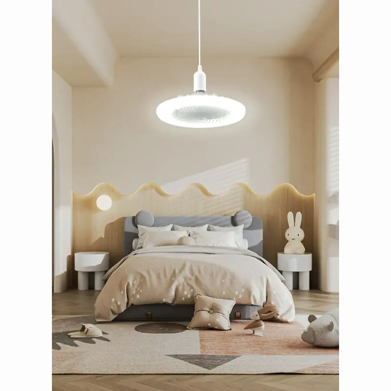 Inteligentny wentylator z oświetleniem do pokoju Wentylator sufitowy z regulowanym światłem i funkcją smart w pokoju