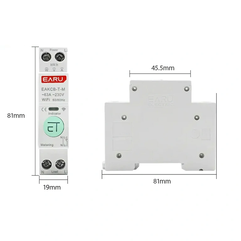 Elektroměr s ochranným krytem Boční pohled na elektroměr s ochranou svorek pro připojení kabelů