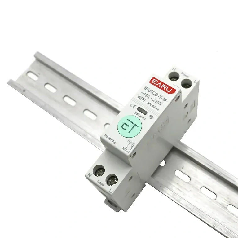 Montáž na DIN lištu WiFi elektroměr namontovaný na DIN liště v rozvaděči