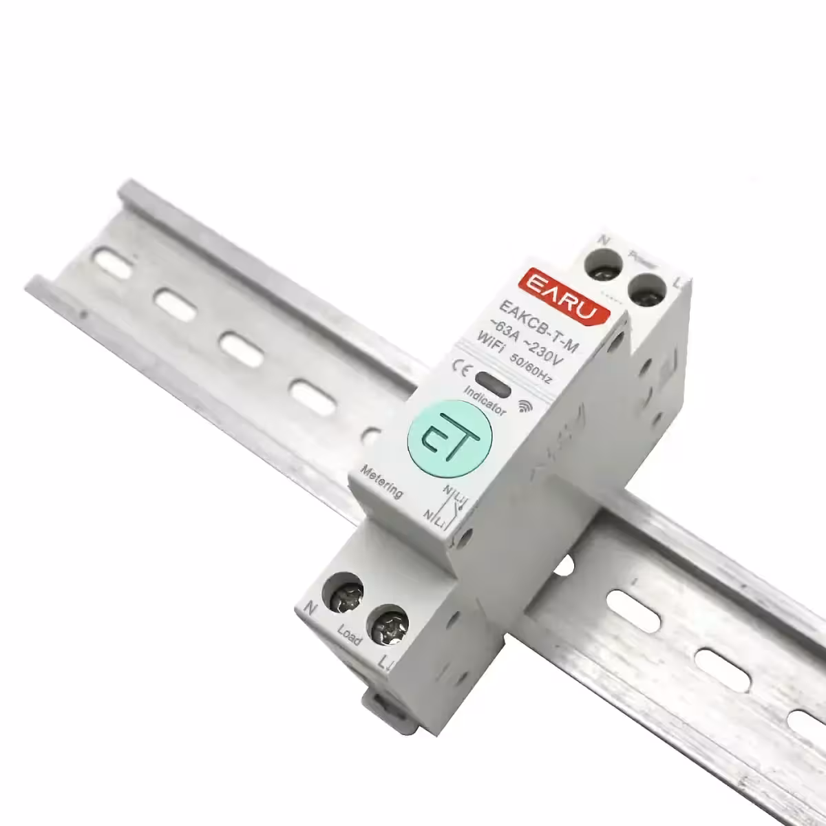 WiFi elektroměr namontovaný na DIN liště v rozvaděči