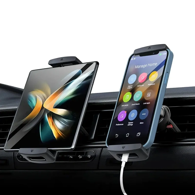 Regulowany uchwyt samochodowy na tablety 7–12 cali, montaż na kratce wentylacyjnej