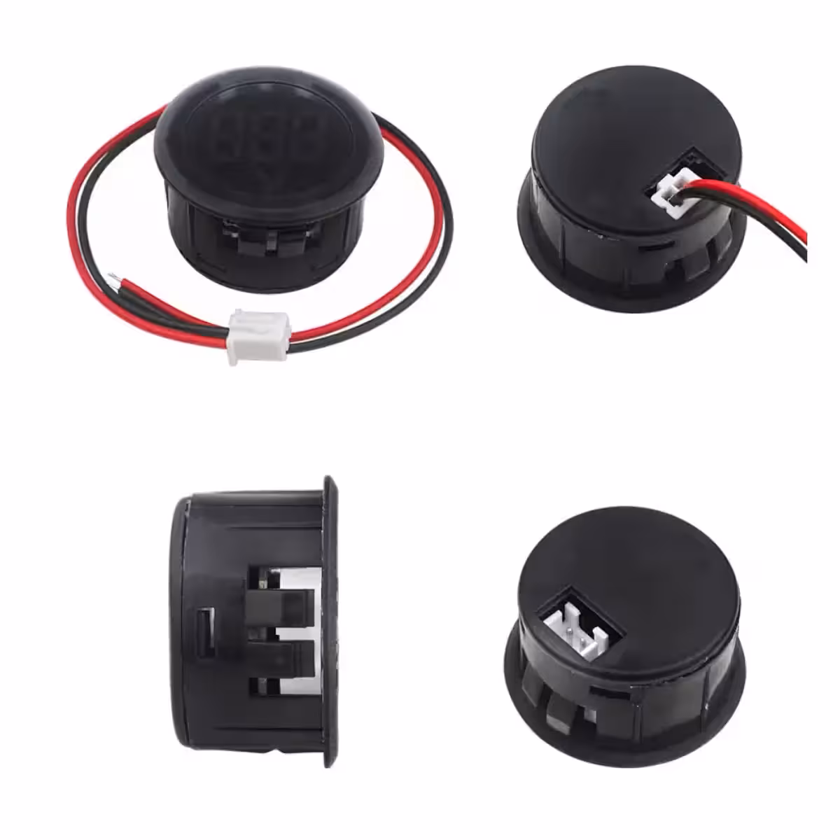 Cyfrowy woltomierz do montażu w panelu, średnica 30 mm