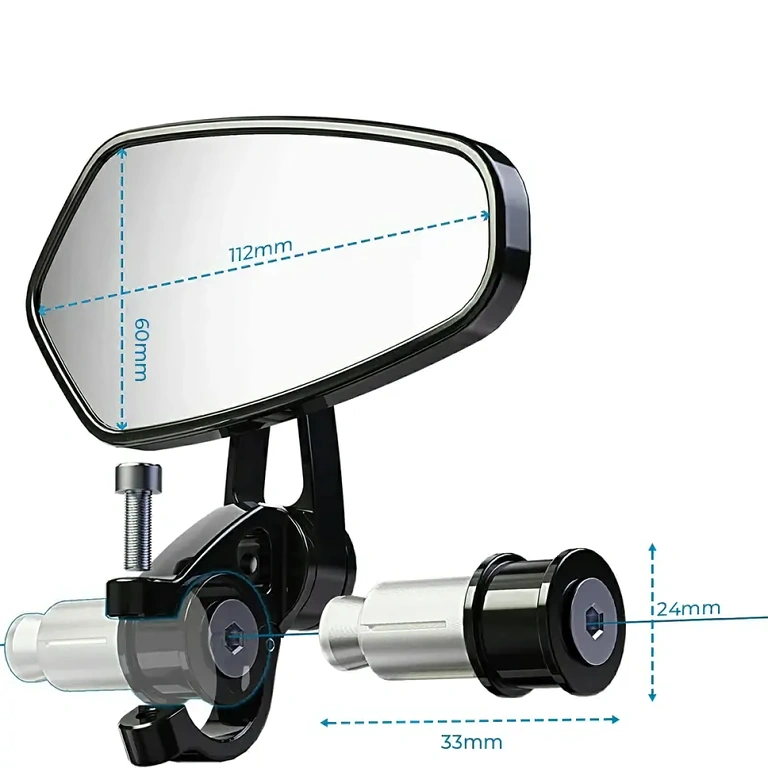 Sportowe lusterka montowane pod kierownicą