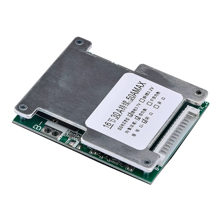 Szczegółowe zdjęcie modułu elektronicznego BMS 16S 60V 40A, widok z bliska