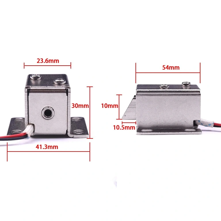 Zamek elektromagnetyczny 12V – wymiary Wymiary elektromagnetycznego zamka 12V pokazane na zdjęciu