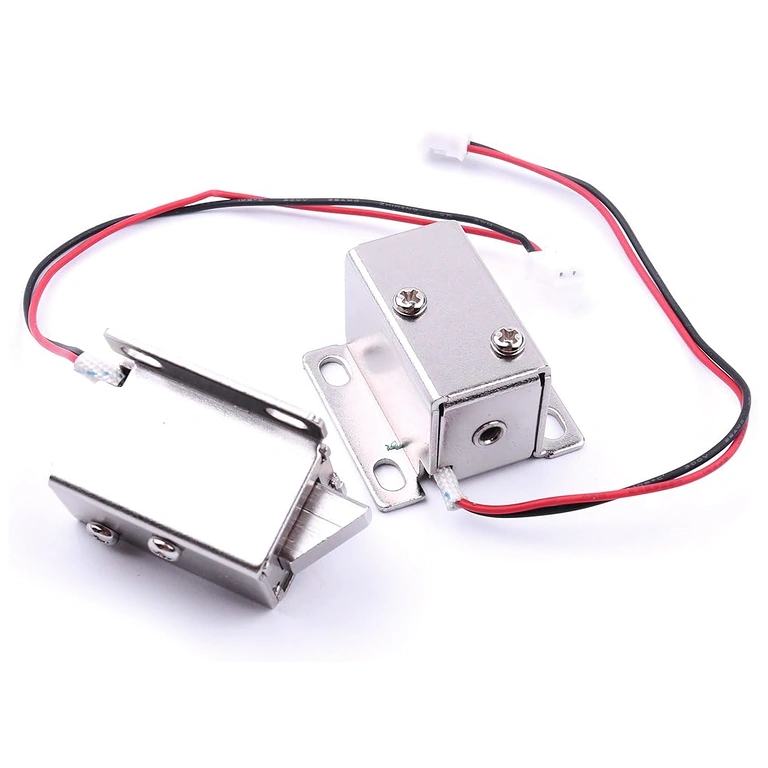 Dwa zamki elektromagnetyczne 12V – widok z przodu Dwa elektromagnetyczne zamki 12V przedstawione z przodu