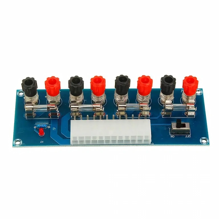 Konwersja zasilacza PC ATX – płytka z bezpiecznikami Adapter konwersji źródła PC ATX z zabezpieczeniem 5A