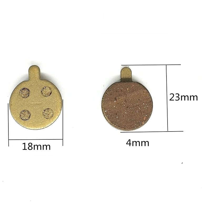 Wymiary klocków hamulcowych Dokładne wymiary klocków hamulcowych (18 x 23 x 4 mm)