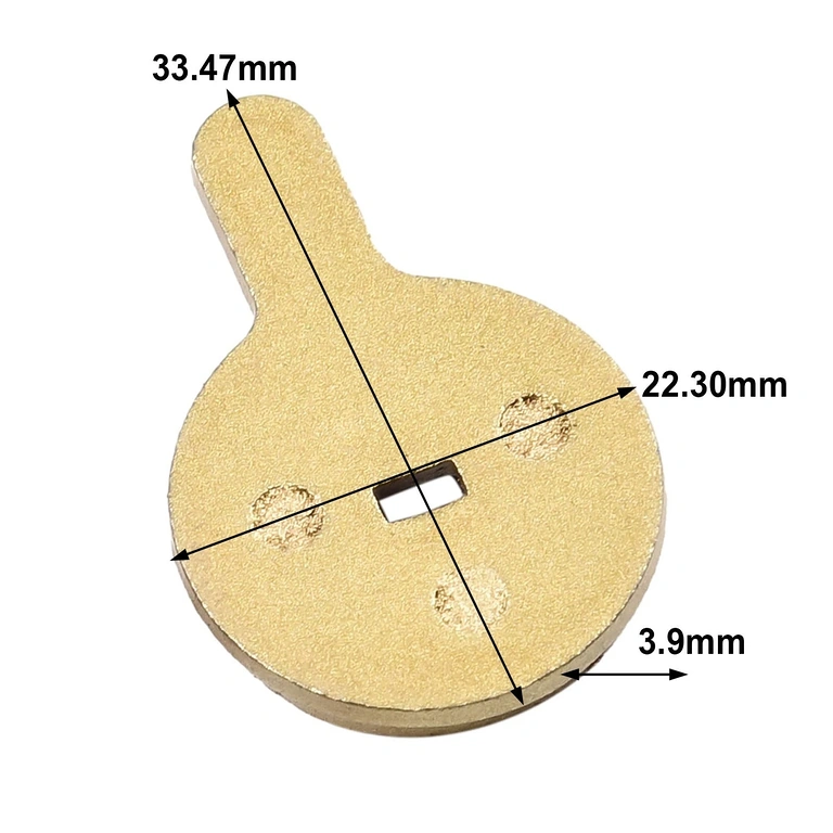 Wymiary klocków hamulcowych: 33,5 x 22,3 x 3,9 mm