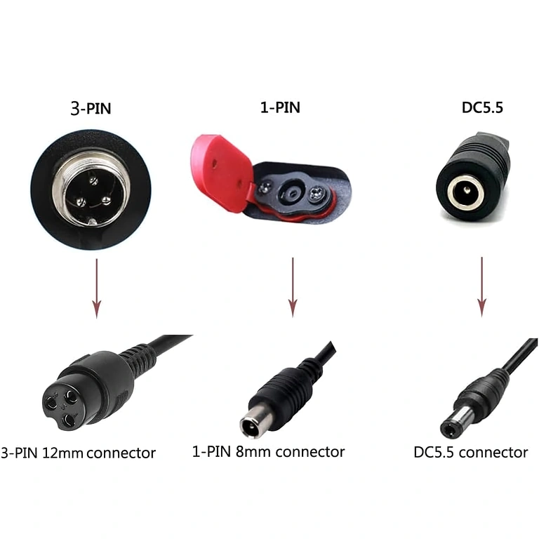 Ładowarka z wtykiem koncentrycznym 8 mm Ładowarka 36V–42V 3A do hulajnóg Xiaomi i Segway-Ninebot, wtyk koncentryczny 8mm